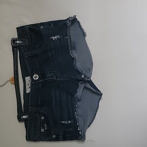 Hollister Vintage Blue Low Rise Cuff Jeans Shorts Size 32